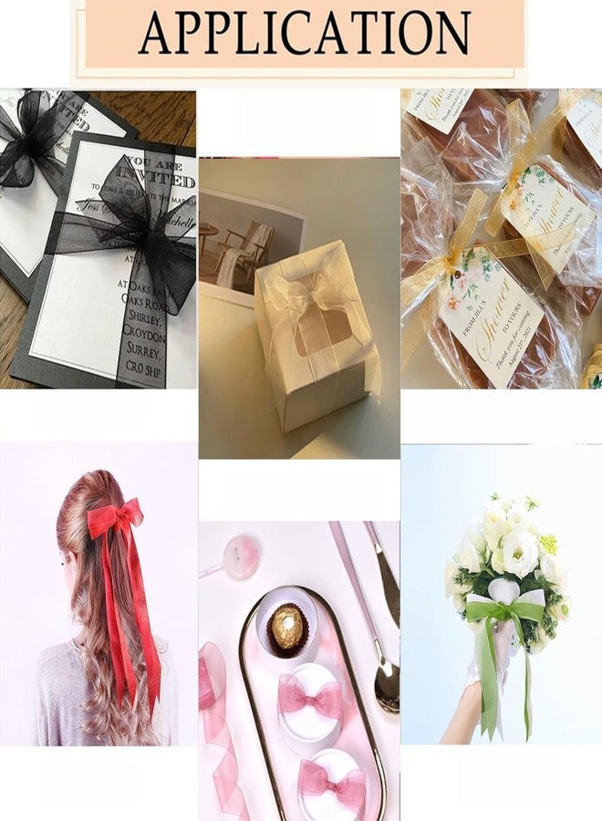 IMPRINT Sheer Organza Chiffon Ribbon, 1 Inch Wide, 35 Metre Length, Black - Image 4